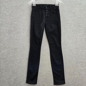 Mother Women Jeans 24 Black Denim The‎ Pixie Not Guilty Ankle Button Fly